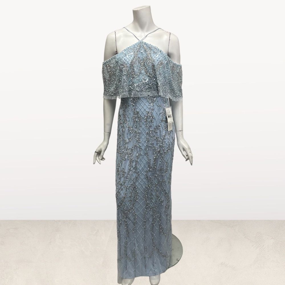 Aidan Mattox Off The Shoulder Sequin Gown